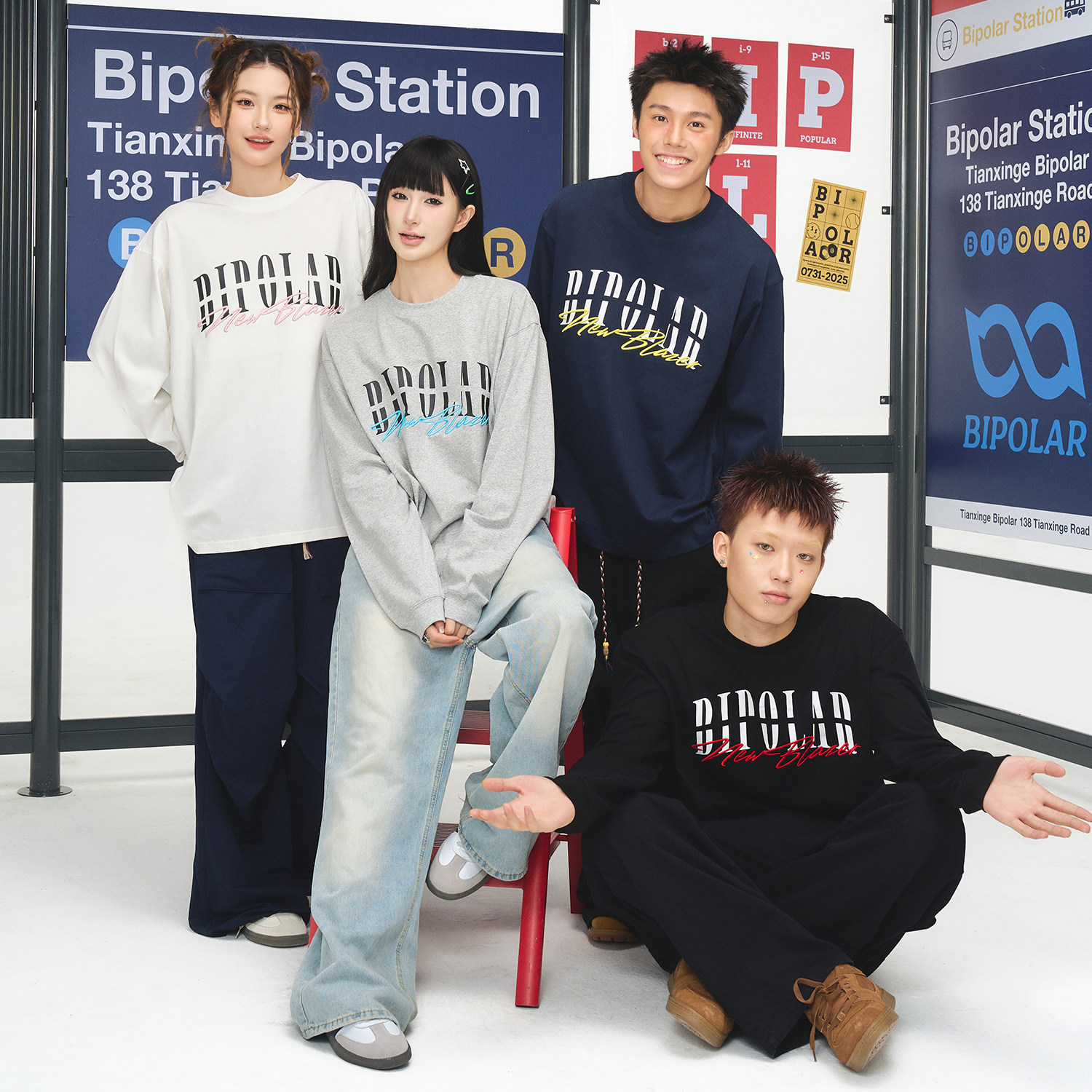 BIPOLAR硅胶立体绣长袖T恤