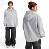 BIPOLAR贴布结构连帽帽衫 卫衣简约基础宽松长袖 上衣圆领休闲外套