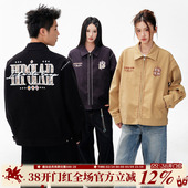 BIPOLAR民族风刺绣夹克美式 街头痞帅春秋Cleanfit男重磅翻领外套