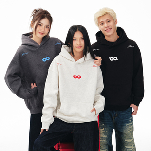 打底帽衫 BIPOLAR立体断开字绣花连帽卫衣美式 休闲圆领秋冬基础款