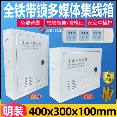 弱箱挂家用明装多媒体集线箱信息壁式ZW/中望网络箱400x300箱电挂