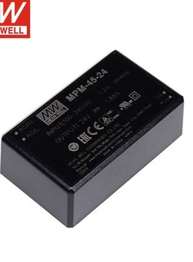 MPM-45-5/12/15/24/48 MEAN WELL/明纬 45W高信赖安装型电源模块