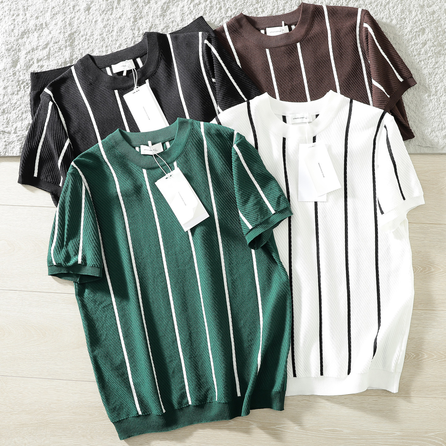 复古条纹！冰感针织面料！26春夏新品男士外贸弹力透气薄款短袖潮,男装,针织衫/毛衣,淘宝优惠券,粉丝福利购,淘宝优惠卷