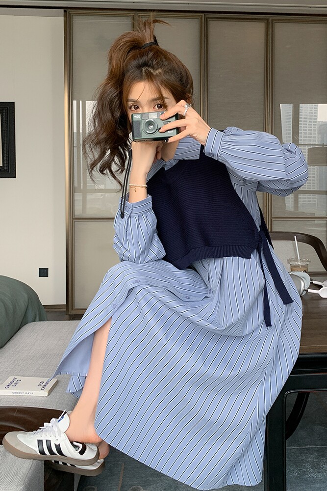 2025年秋季新款两件套装绝美连衣裙女长袖2C112-L699-P135-K188,女装连衣裙,2C112