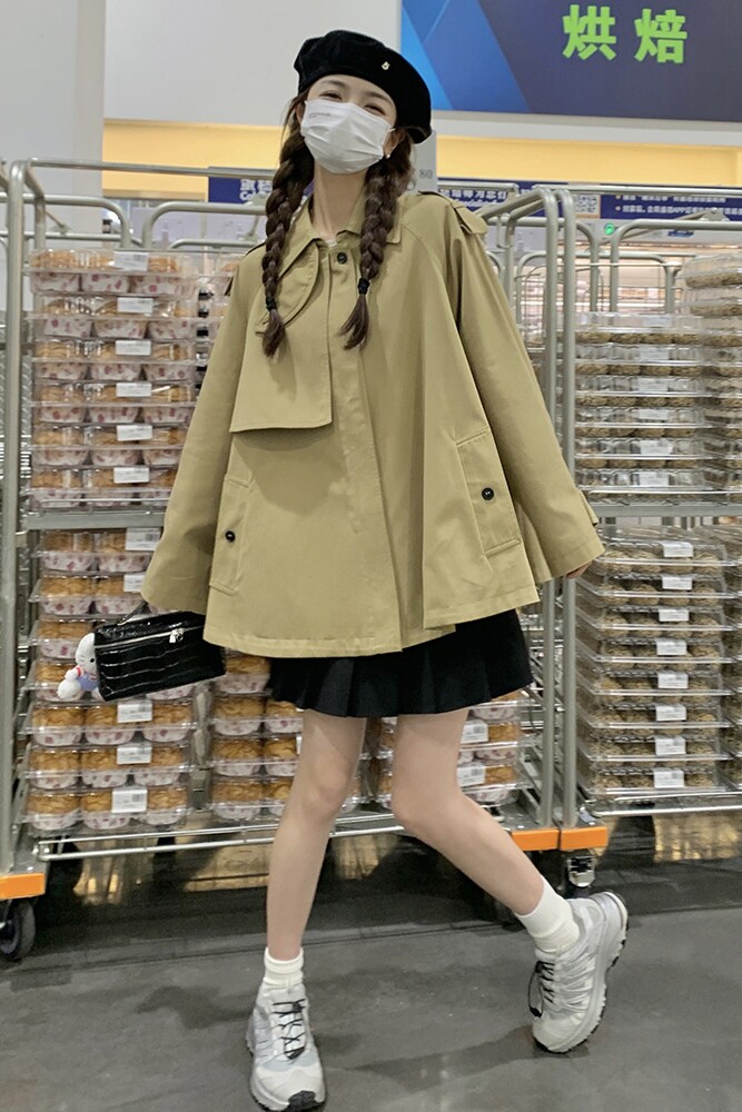 秋季新款风衣中长款风衣宽松外套2C112-CF909-P145-控204,女装风衣,2C112