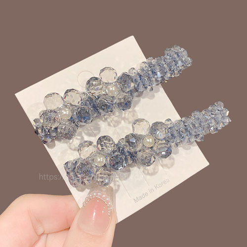 超闪满钻串珠发夹女高级感水晶刘