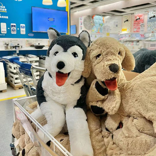 古西格小狗大黄狗金毛犬哈士奇睡觉抱枕玩偶宜YJ家公仔毛绒玩具