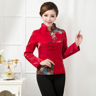 2023新品女士唐装秋冬装长袖上衣女装中式外套时尚改良唐装棉衣