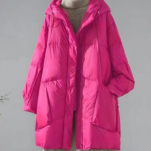 加肥加大码羽绒棉服女2025冬新款中长款加厚宽松连帽保暖棉袄外套