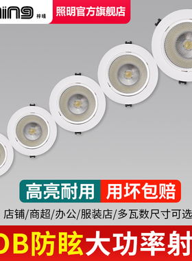 射灯LED天花灯嵌入式超亮COB家用孔灯筒灯5W7W15W18W20W商用聚光