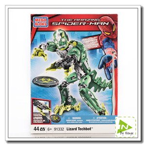 包邮MEGA BLOKS 美高 积木拼插玩具 Techbot蜘蛛侠 蜥蜴人机器人