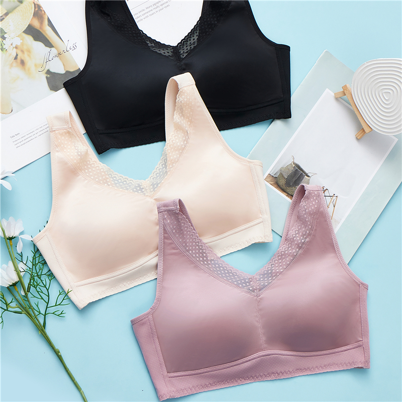 蚕丝蚕丝背心文胸无钢圈乳胶