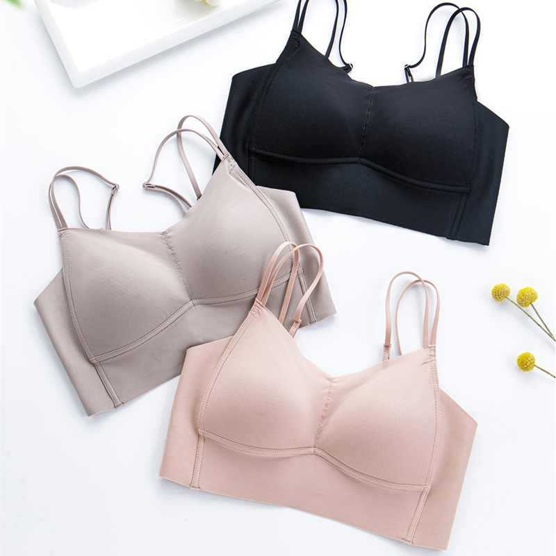 无痕美背文胸无钢圈海绵打低美背