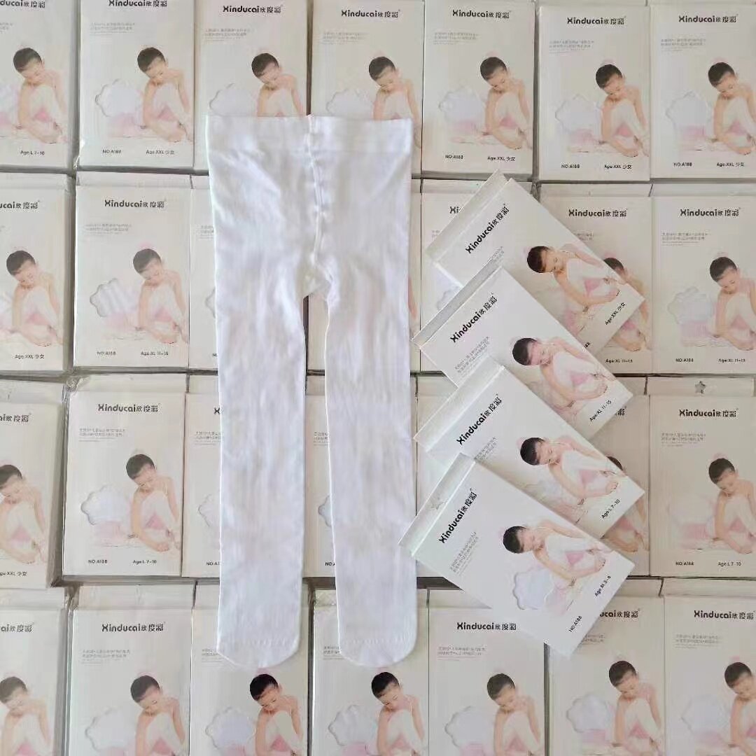 儿童舞蹈袜连裤袜春秋白色天鹅绒