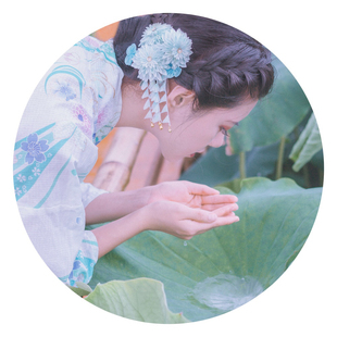 『荼蘼』つまみ细工手工日本细工花发夹和风花簪浴衣和服头饰