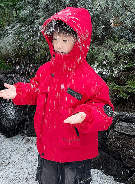 男童冲锋衣三合一可拆卸羽绒服内胆儿童宝宝棉衣帅气男孩保暖外套