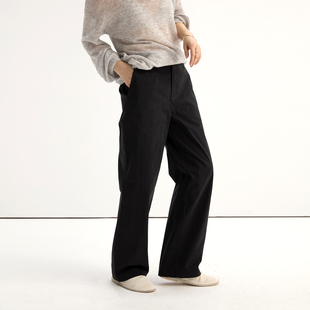 西裤 杲果GAOGUO 棉质精致休闲日常通勤宽松直筒长裤 款 四季