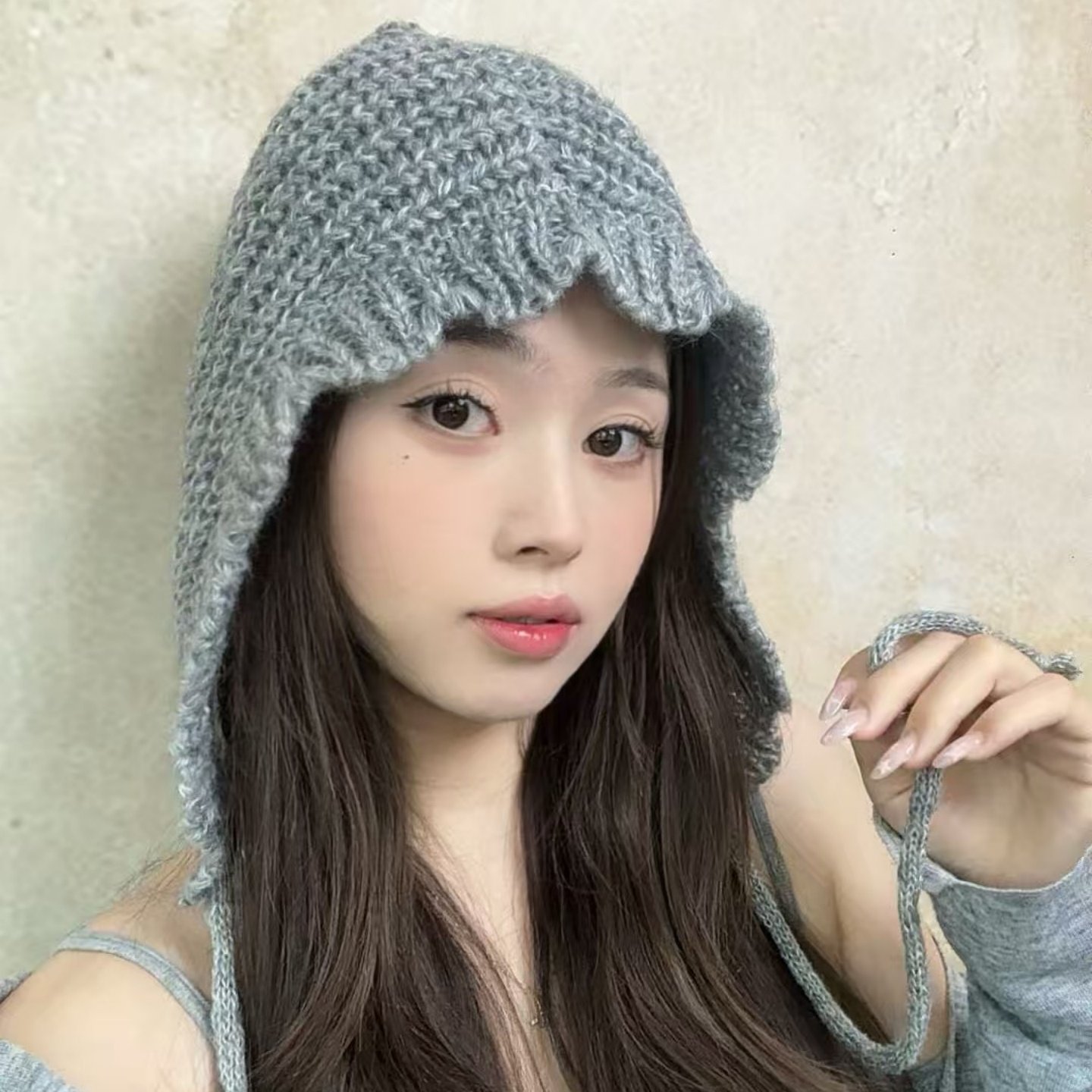 蔡依林同款拉法帽韩国设计师秋冬季保暖护耳帽子包头毛线宝宝帽女