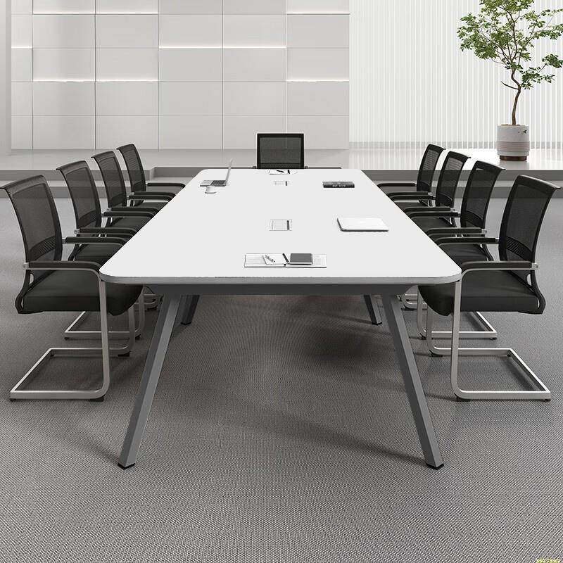 办公室简易弧形会议桌长桌椅组合简约现代大小型洽谈室阅览桌子