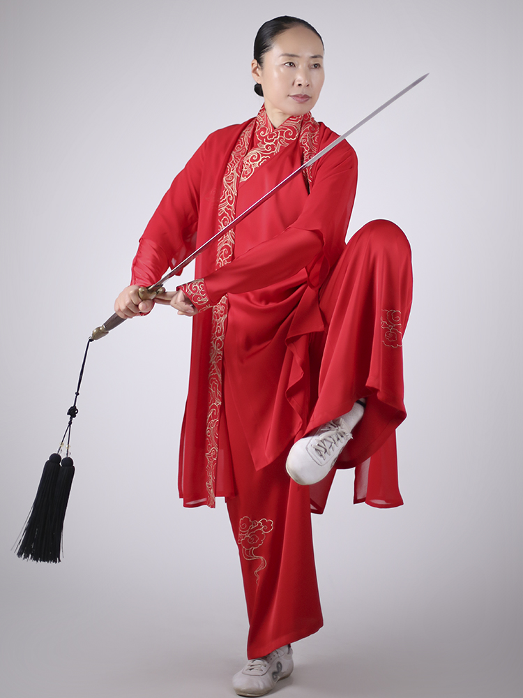 马蕾太极男女同款手推绣太极服