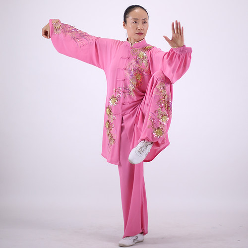 马蕾太极武术长款贴纱繁花晨练服