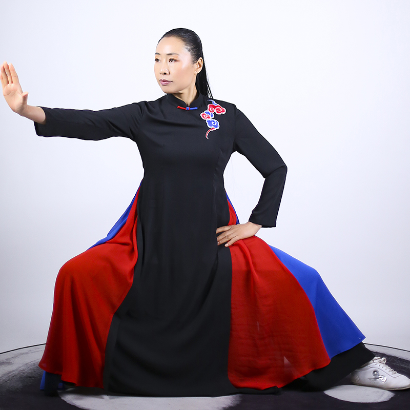 马蕾太极丝麻女士休闲太极服黑色