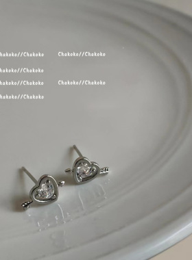 ChakokoS925银针简约一箭穿心耳钉