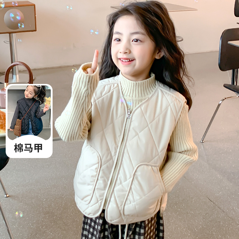 秋冬马甲2025最新款韩版男女童时髦坎肩背心宝宝马夹外穿洋气潮