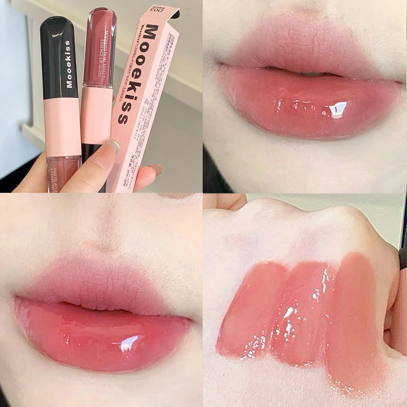 mooekiss木柯诗双头唇釉d06 08 09女镜面水光嘟嘟唇泥不沾杯裸色