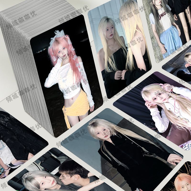 精选55张网红主播菜鱼小卡55张高颜盒装不重复周边三寸照片LOMO卡