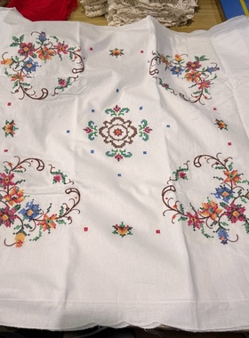 A305 十字绣靠垫套70cm白色棉质（一对）