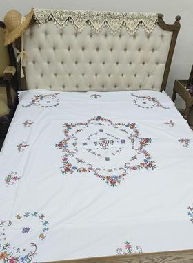 C301 十字绣960D单人被套1.5×2m白色棉质