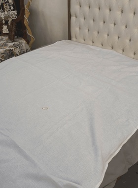 N212白色棉麻双人床单230*250cm