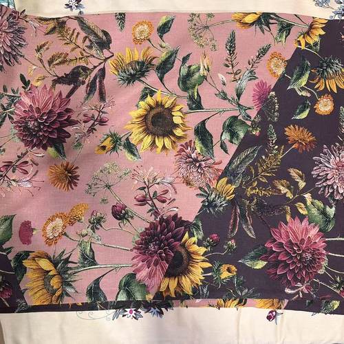 DZ173 拼布橘粉色印花亚麻枕套底布颜色随机50*75CM