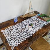 G328 满工百代丽长方桌旗白色棉质40×110cm