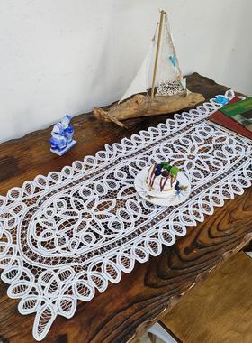 G328 满工百代丽长方桌旗白色棉质40×110cm