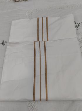 m697白色棉质加大枕套65*100cm一对