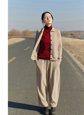 Say Ya【幻】山织系列·轻岩松影纱纹理翻领系扣开衫