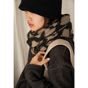 沙感斑纹水煮羊毛围巾 幻 轻量感 褶皱做旧 Say 四季