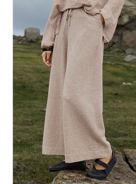 Say Ya【幻】涟漪 精纺100支推波褶皱阔腿裤/垂感/工艺