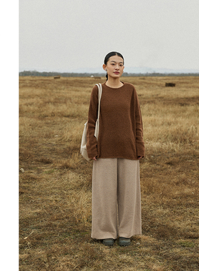 Say Ya【幻】相思千绪 特殊纱宽松慵懒羊绒混纺套头衫 叠穿