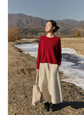 Say Ya【幻】休闲版抽绳羊绒套头衫 宽松/减龄