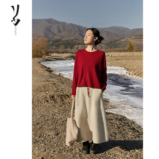 宽松 幻 抽绳羊绒套头衫 减龄 休闲版 Say