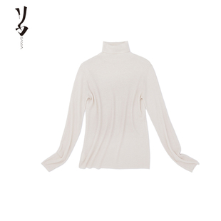 弹力打底衫 Say 80支精纺羊绒罗纹修身 幻 高领