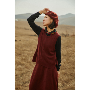 百搭显瘦套头针织羊绒背心 Say 小千层马甲 幻 休闲