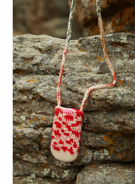 Say Ya【幻】福 彩趣手工织羊绒迷你毛钱挎包/搭配