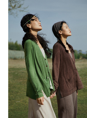 Say  Ya 【卓】印彩单排扣精纺羊绒开衫 宽松/垂感/细腻