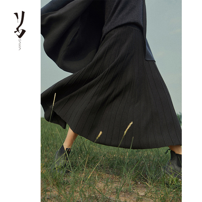 垂感/加密/秋冬大摆羊绒半身裙