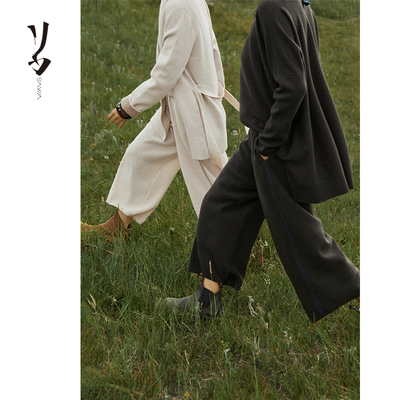 羊绒九分裤加密碎玉针