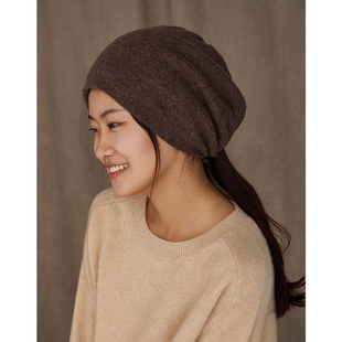 双层纯色抽绳羊绒帽大头围 Say 帽似倾心 幻 百搭堆堆帽